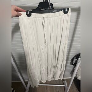 SHEIN White Tiered Maxi Skirt